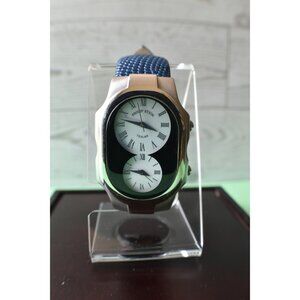 Preowned Philip Stein Women’s Watch Blue Leather Strap Luxury Designer Timepiece